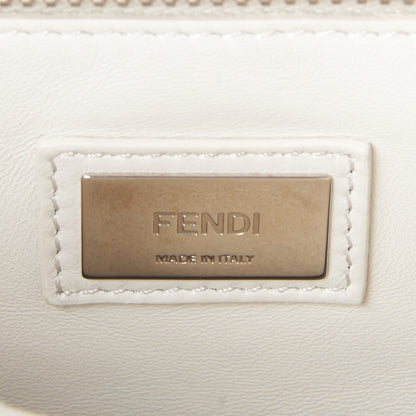 Fendi Vitello Seta Century Nappa Whipstitch Medium Peekaboo Iconic Satchel White 9 of 9