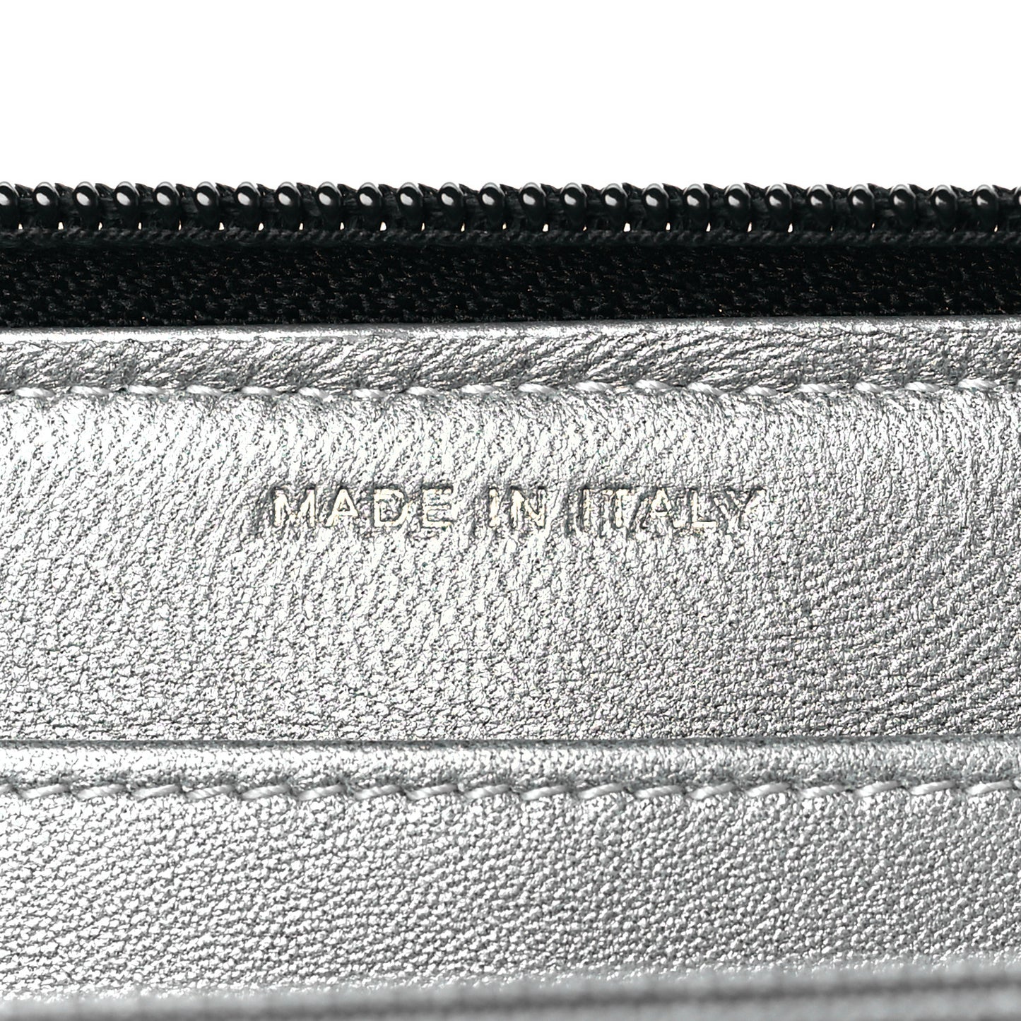 Lambskin Camellia Embossed Large Zip Around Gusset Wallet Black