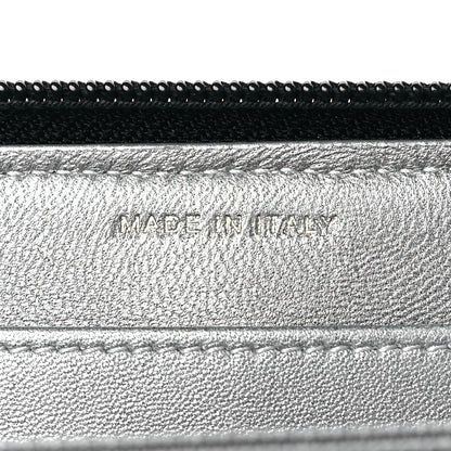Chanel Lambskin Camellia Embossed Large Zip Around Gusset Wallet Black 7 of 9