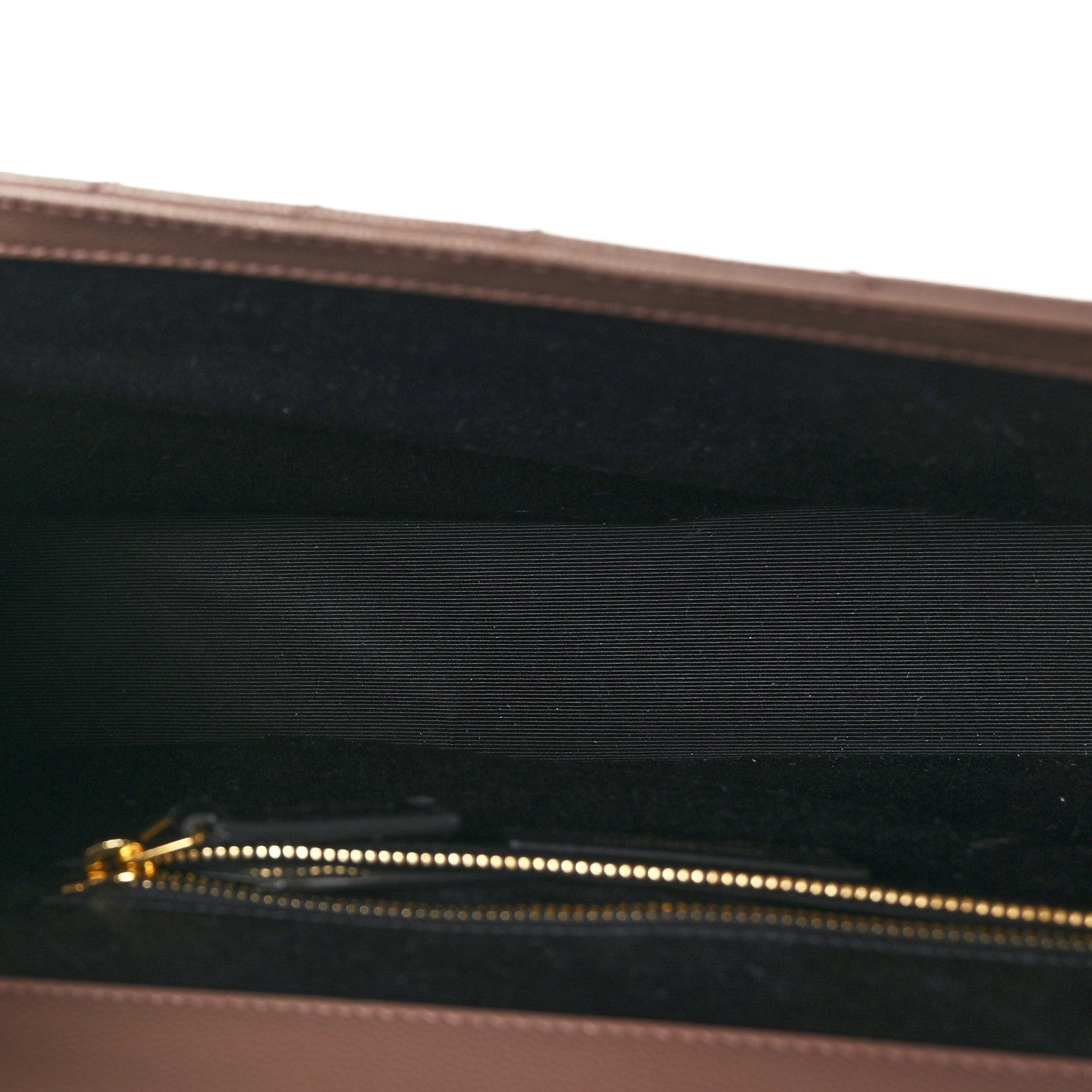 Saint Laurent Grain De Poudre Matelasse Chevron Large Monogram Satchel Dark Latte 5 of 9