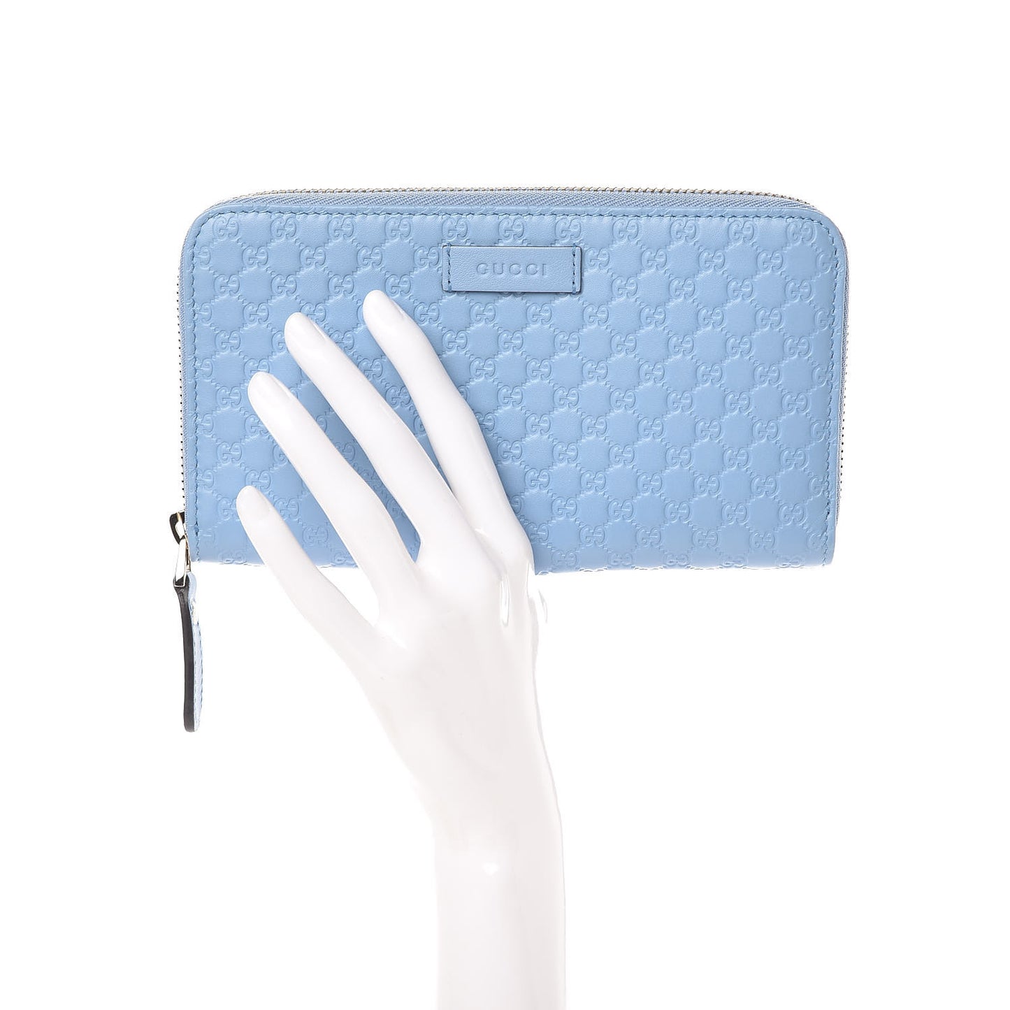 Microguccissima Zip Around Wallet Mineral Blue