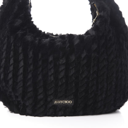 Jimmy Choo Rabbit Fur Solar Hobo Black 7 of 9