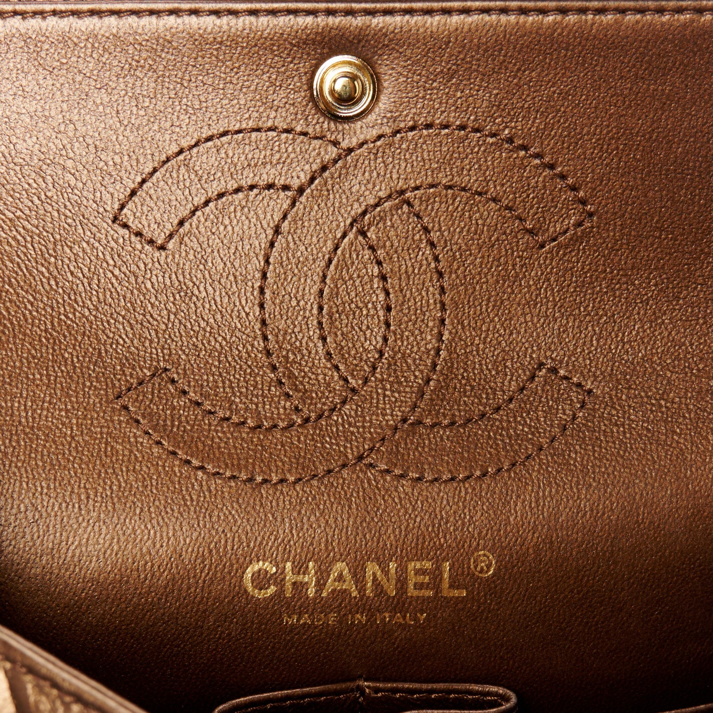 Metallic Glazed Calfskin 2.55 Reissue 224 Flap Brown