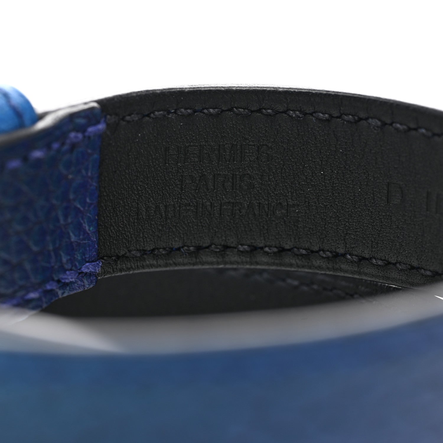 Hermes Togo Etriviere Double Tour Bracelet Bleu Nuit Violet 3 of 5