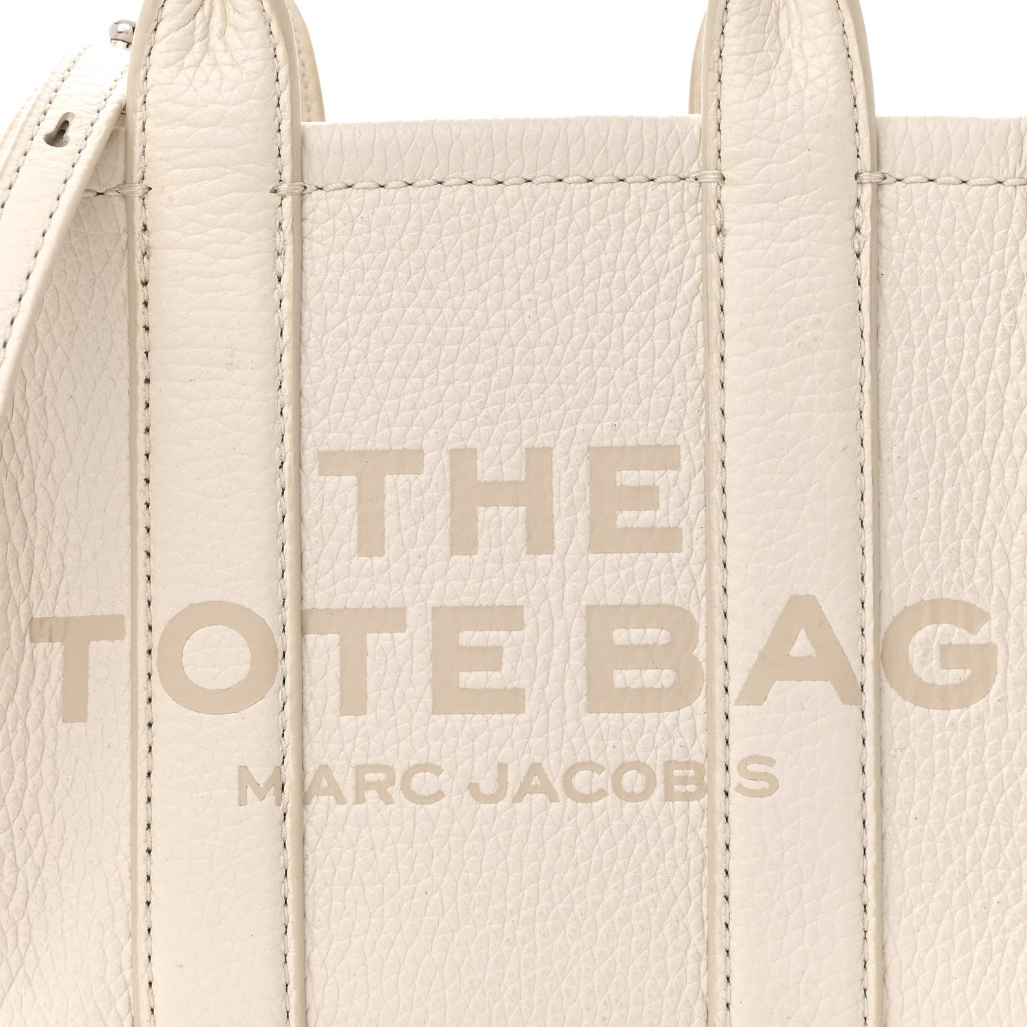 Marc Jacobs Grained Calfskin Mini The Tote Bag Cotton Silver 16 of 21