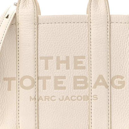 Marc Jacobs Grained Calfskin Mini The Tote Bag Cotton Silver 16 of 21