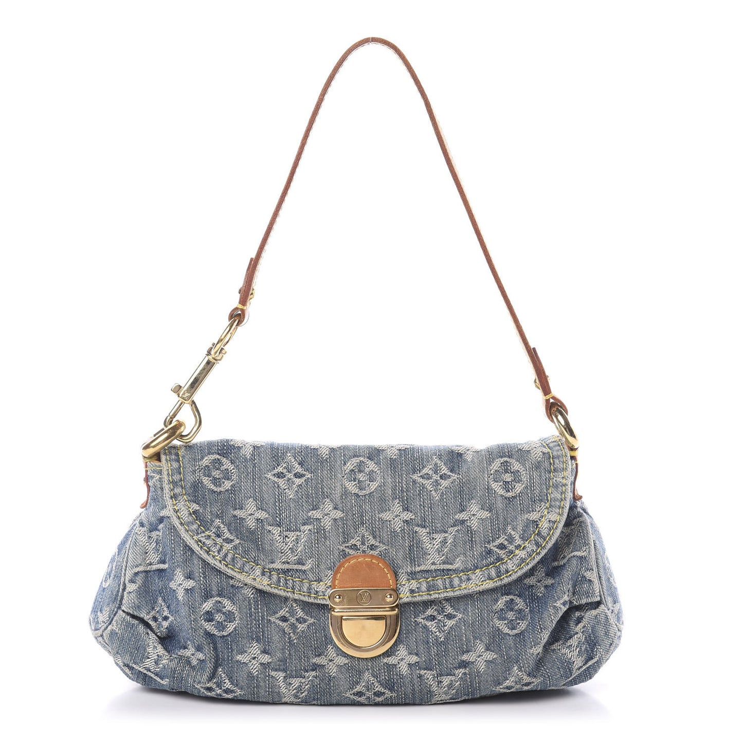 Monogram Denim Mini Pleaty Blue