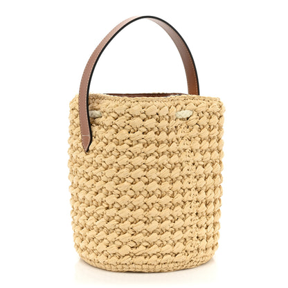 Celine Raffia Calfskin Drawstring Teen Natural Tan 3 of 9