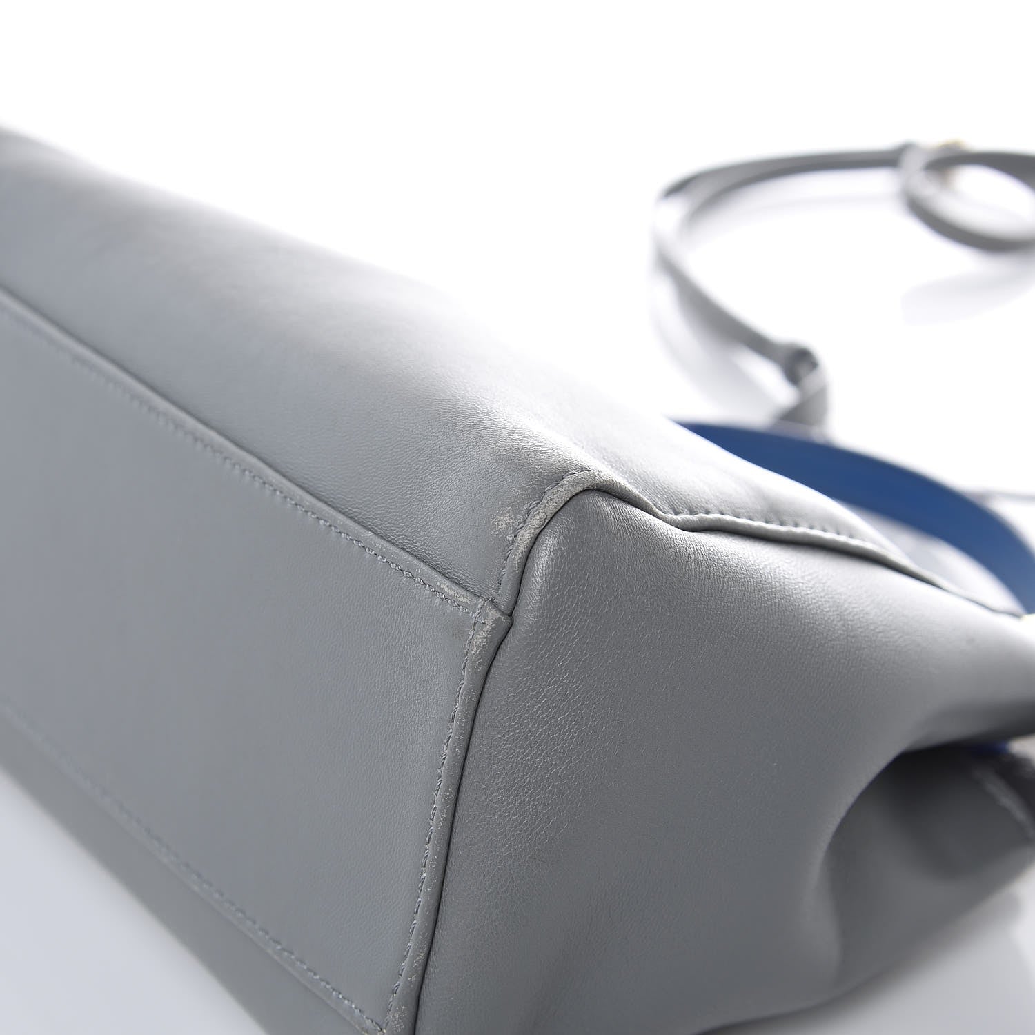 Fendi Nappa Colorblock Mini Peekaboo Iconic Satchel Grigio Chiaro Fragola Blue 9 of 21
