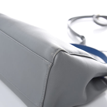 Fendi Nappa Colorblock Mini Peekaboo Iconic Satchel Grigio Chiaro Fragola Blue 9 of 21