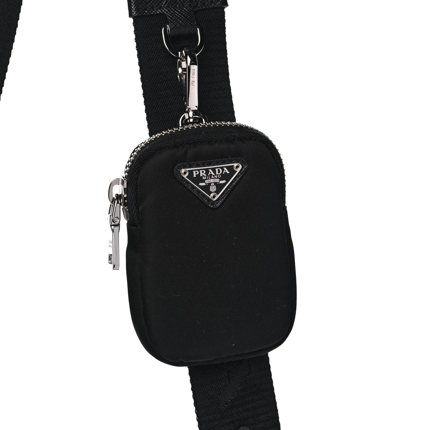 Re-Nylon Saffiano Re-Edition 2000 Double Zip Crossbody Bag Black
