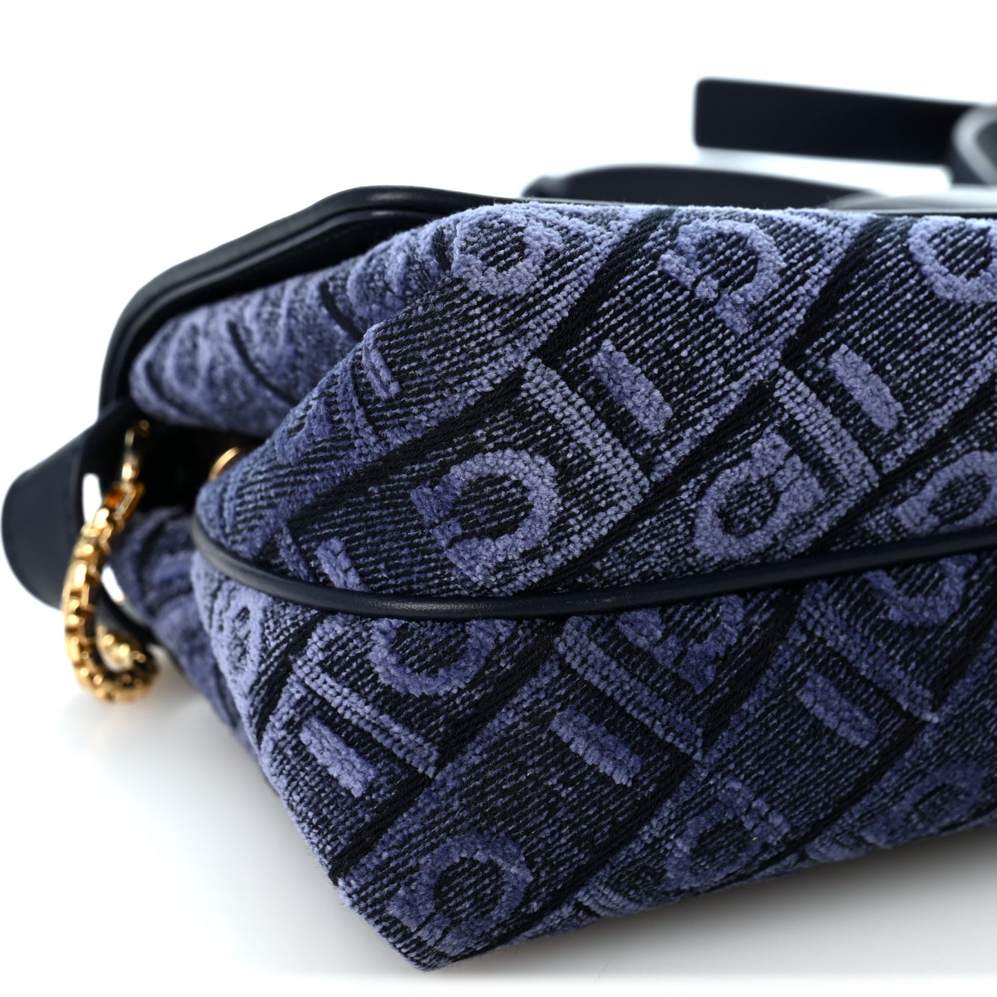 Jacquard Gancini Monogram Small Mia Crossbody Bag Denim Midnight Blue