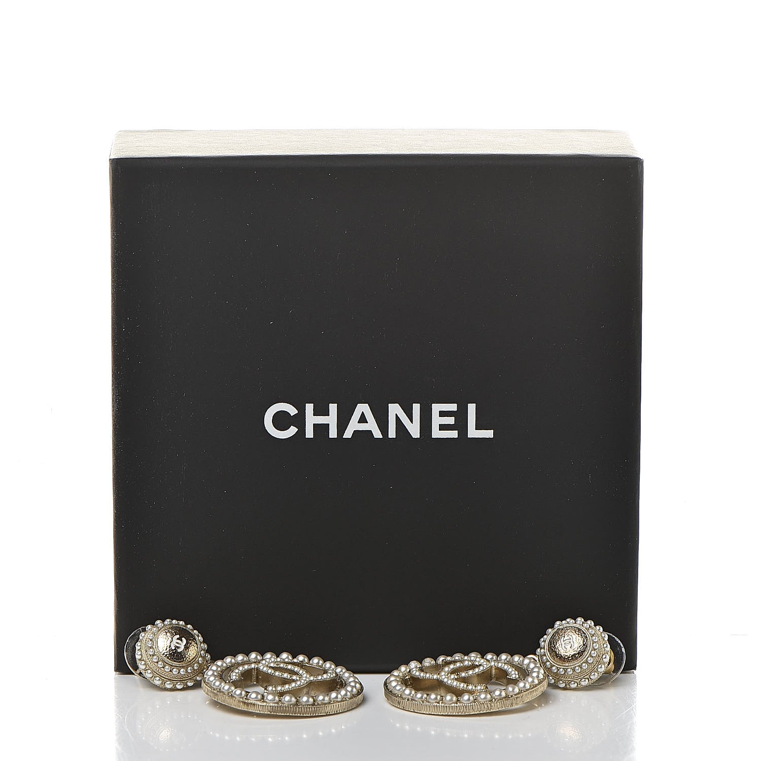 Chanel Pearl CC Dangle Earrings Gold 5 of 5
