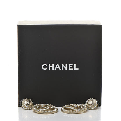 Chanel Pearl CC Dangle Earrings Gold 5 of 5