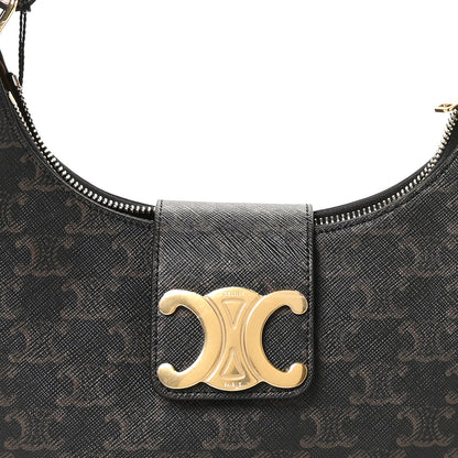 Celine Triomphe Canvas Calfskin Medium Strap Ava Triomphe Shoulder Bag Tan 7 of 9