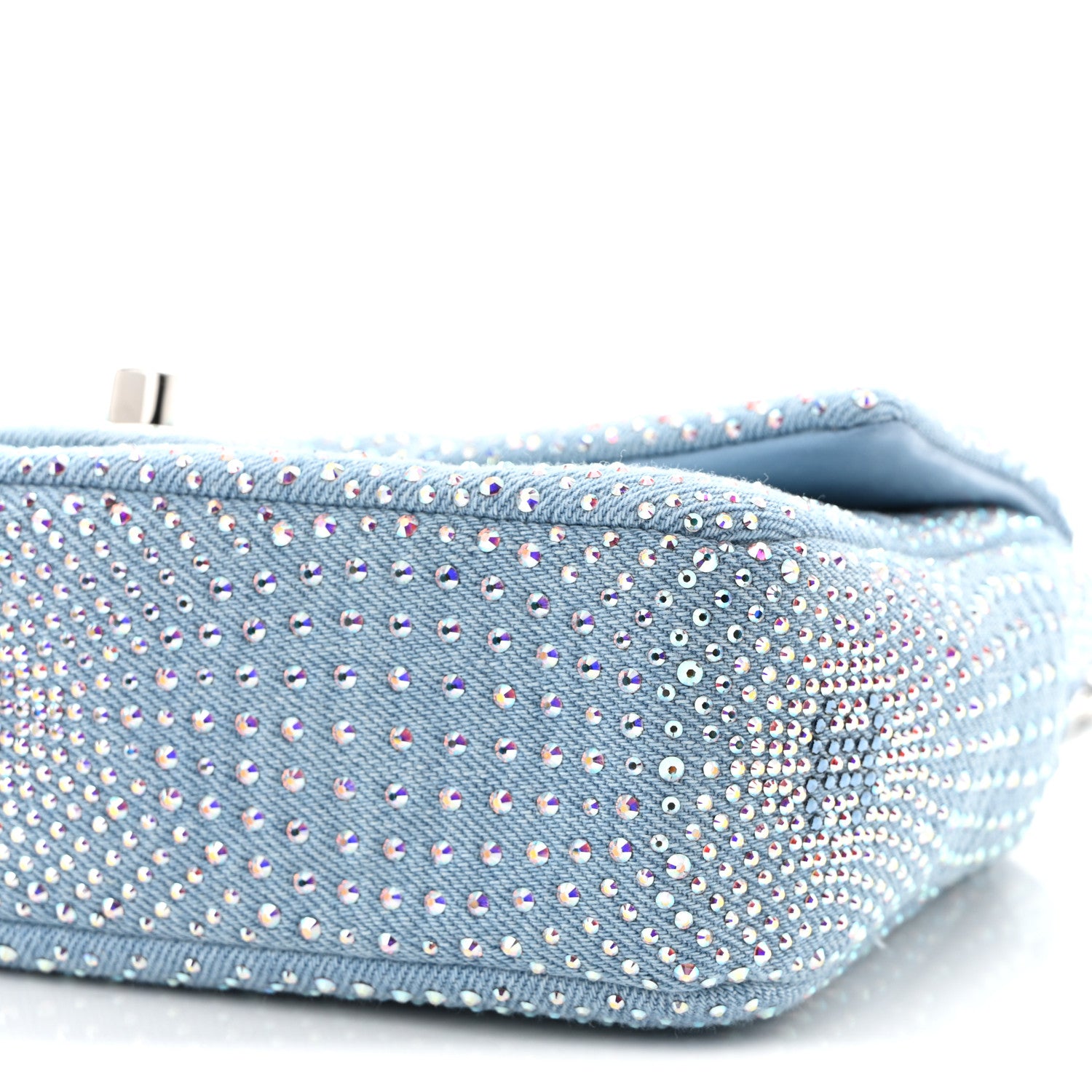 Chanel Denim Strass Evening Flap Bag Blue 10 of 11