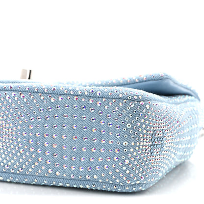 Chanel Denim Strass Evening Flap Bag Blue 10 of 11