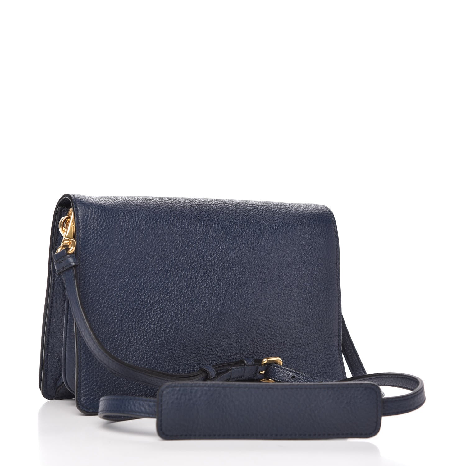 Prada Vitello Daino Flap Crossbody Baltico 3 of 9