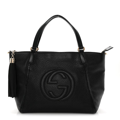 Gucci Pebbled Calfskin Small Soho Top Handle Bag Black 1 of 10