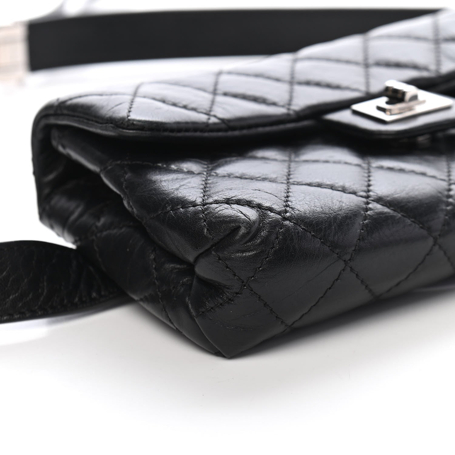 Chanel Calfskin Quilted 2.55 Reissue Flap Belt Bag Clutch Black 7 of 9