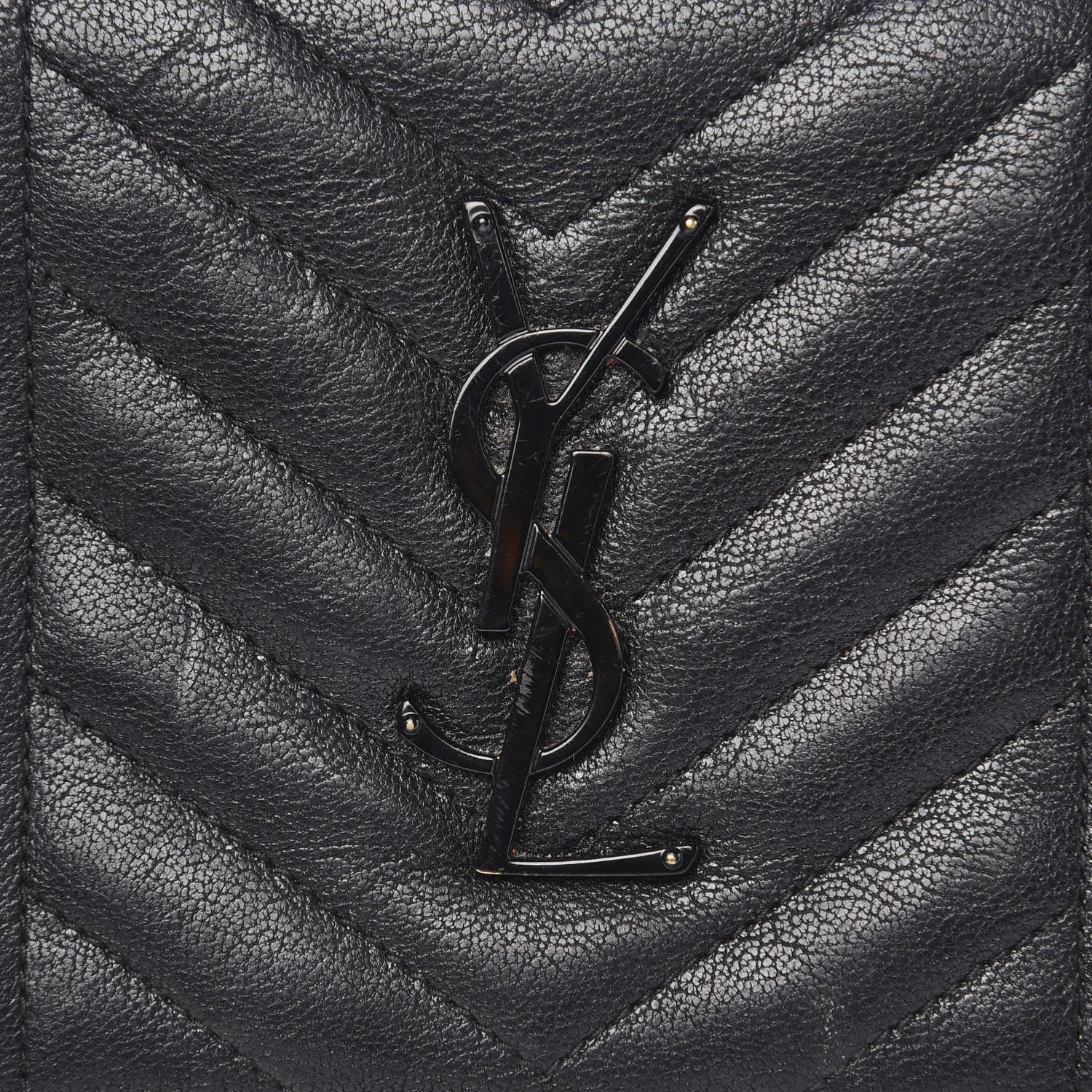 Saint Laurent Sheepskin Matelasse Monogram Rider Poncho Wallet on Chain Black 7 of 12