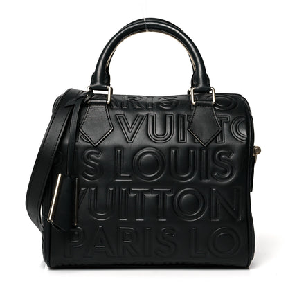 Louis Vuitton Calfskin Embossed Mini Cube Speedy Black 1 of 12