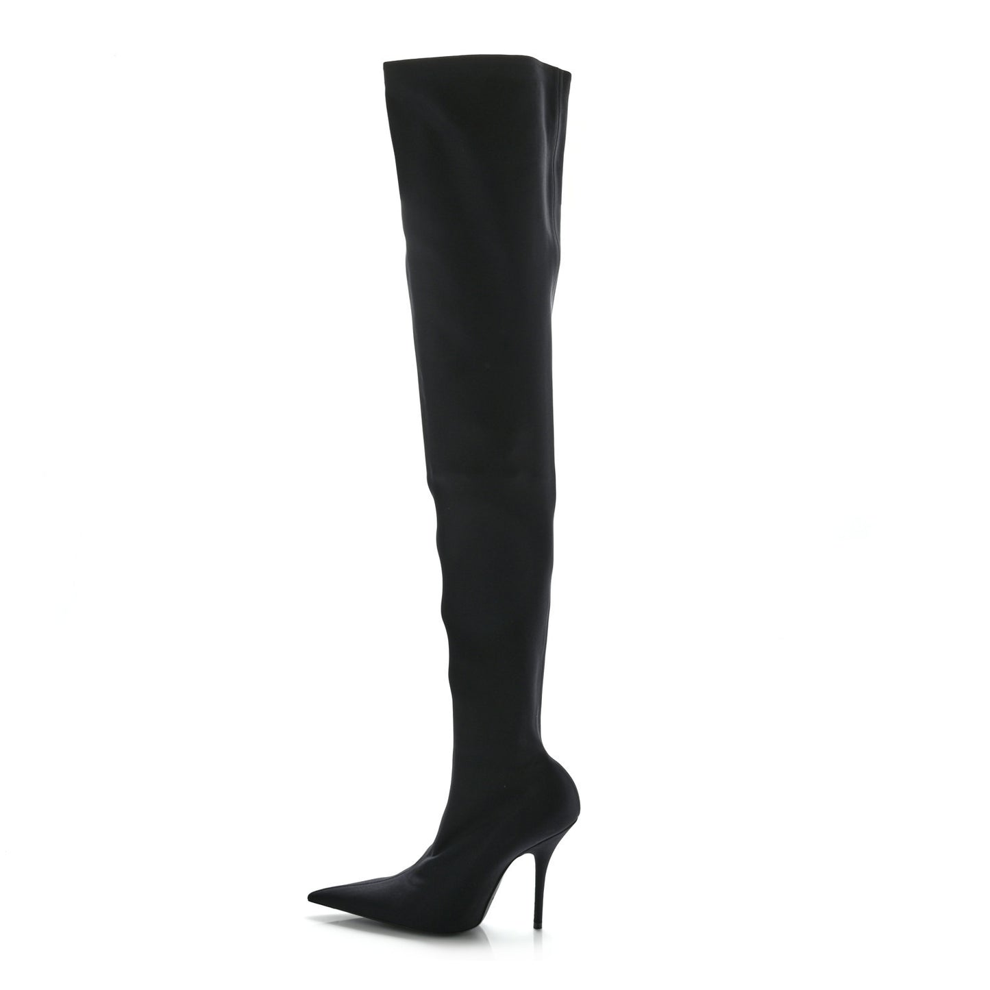 Spandex Pointed Toe Knife Thigh High Boots 39 Black