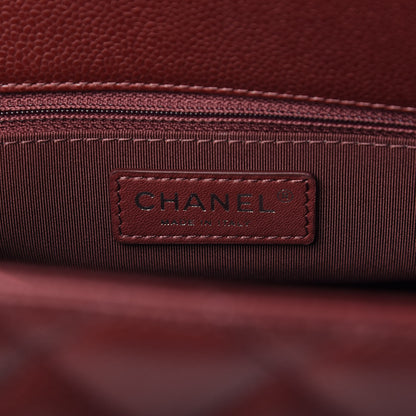 Chanel Caviar Quilted City Shopping Tote Dark Red 6 of 11