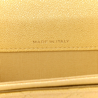 Chanel Iridescent Caviar Quilted Flap Card Holder Yellow 6 of 8