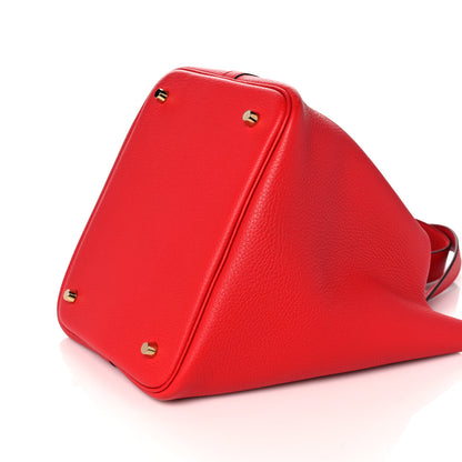 Hermes Taurillon Clemence Picotin Lock 22 MM Rouge De Coeur 9 of 10