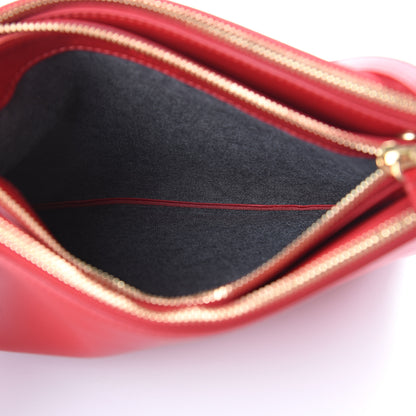 Celine Lambskin Large Trio Crossbody Bag Red 4 of 9