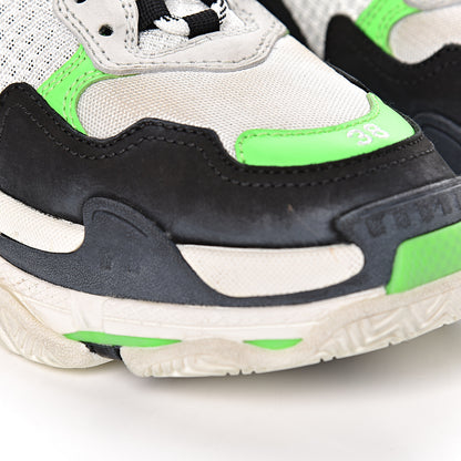 Balenciaga Fabric Mesh Womens Triple S Sneakers 38 White Green Fluo Black 14 of 18