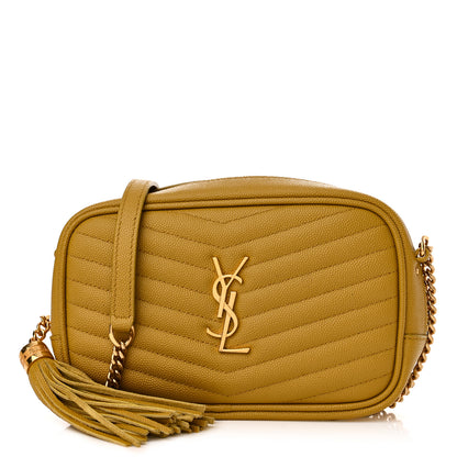 Saint Laurent Grain De Poudre Matelasse Monogram Mini Lou Camera Bag Light Chartreuse 1 of 10