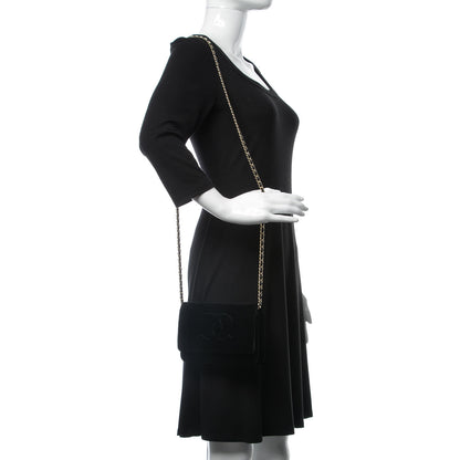 Chanel Velvet Timeless CC Wallet On Chain WOC Black 2 of 11