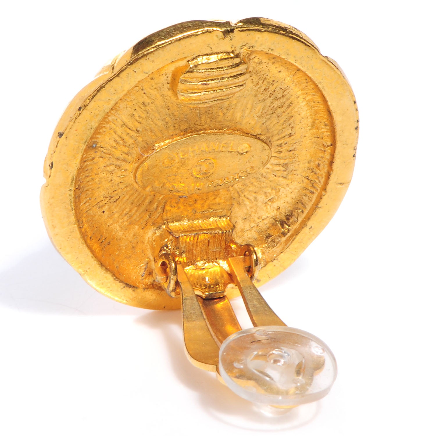 Chanel Pearl Clip On Earrings Gold 3 of 5