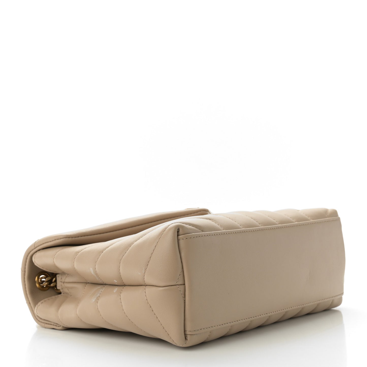 Calfskin Y Quilted Monogram Small Loulou Chain Satchel Dark Beige