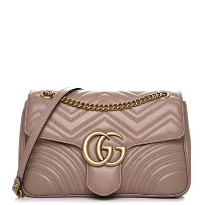 Gucci Calfskin Matelasse Medium GG Marmont Shoulder Bag Porcelain Rose 1 of 7