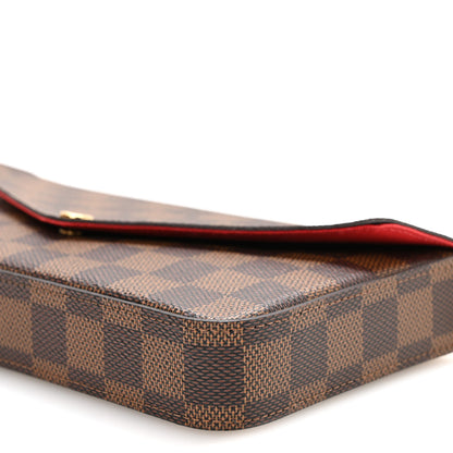 Louis Vuitton Damier Ebene Pochette Felicie Chain Wallet 10 of 11