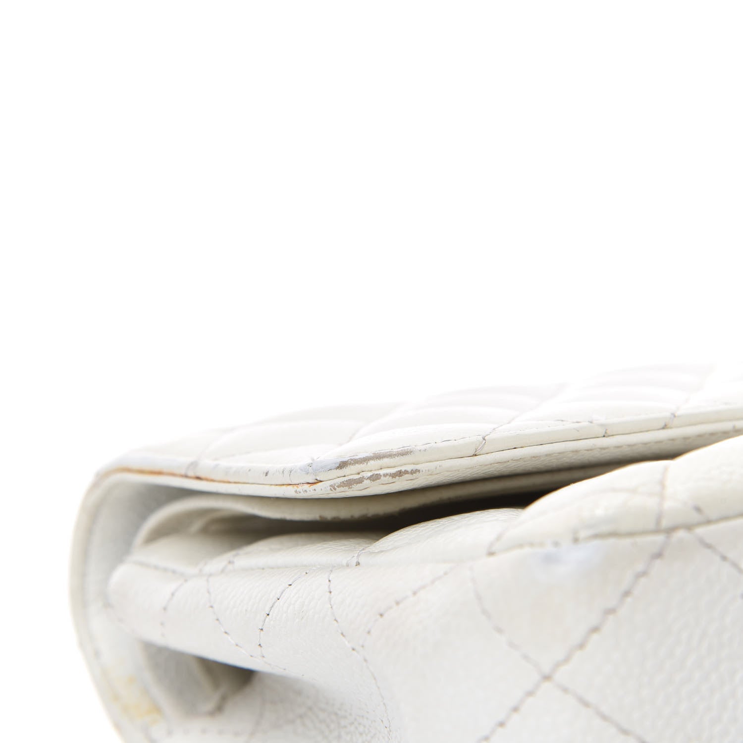 Chanel Caviar Quilted Medium Double Flap White 8 of 24