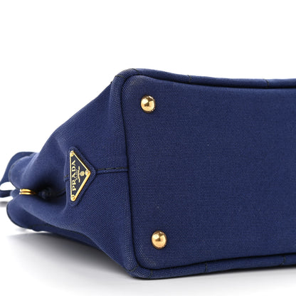 Prada Canapa Small Logo Tote Blue 4 of 8