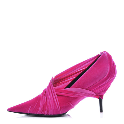 Balenciaga Stretch Velvet Knife Pointed Pumps 38 Rose Fuchsia 1 of 8