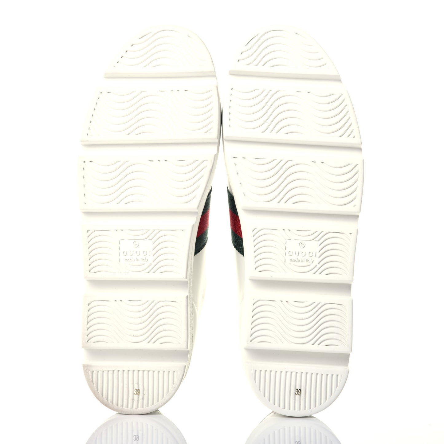 Calfskin Web Bee Embroidered Womens Ace Platform Sneakers 39 White