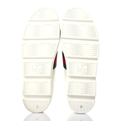 Gucci Calfskin Web Bee Embroidered Womens Ace Platform Sneakers 39 White 6 of 9