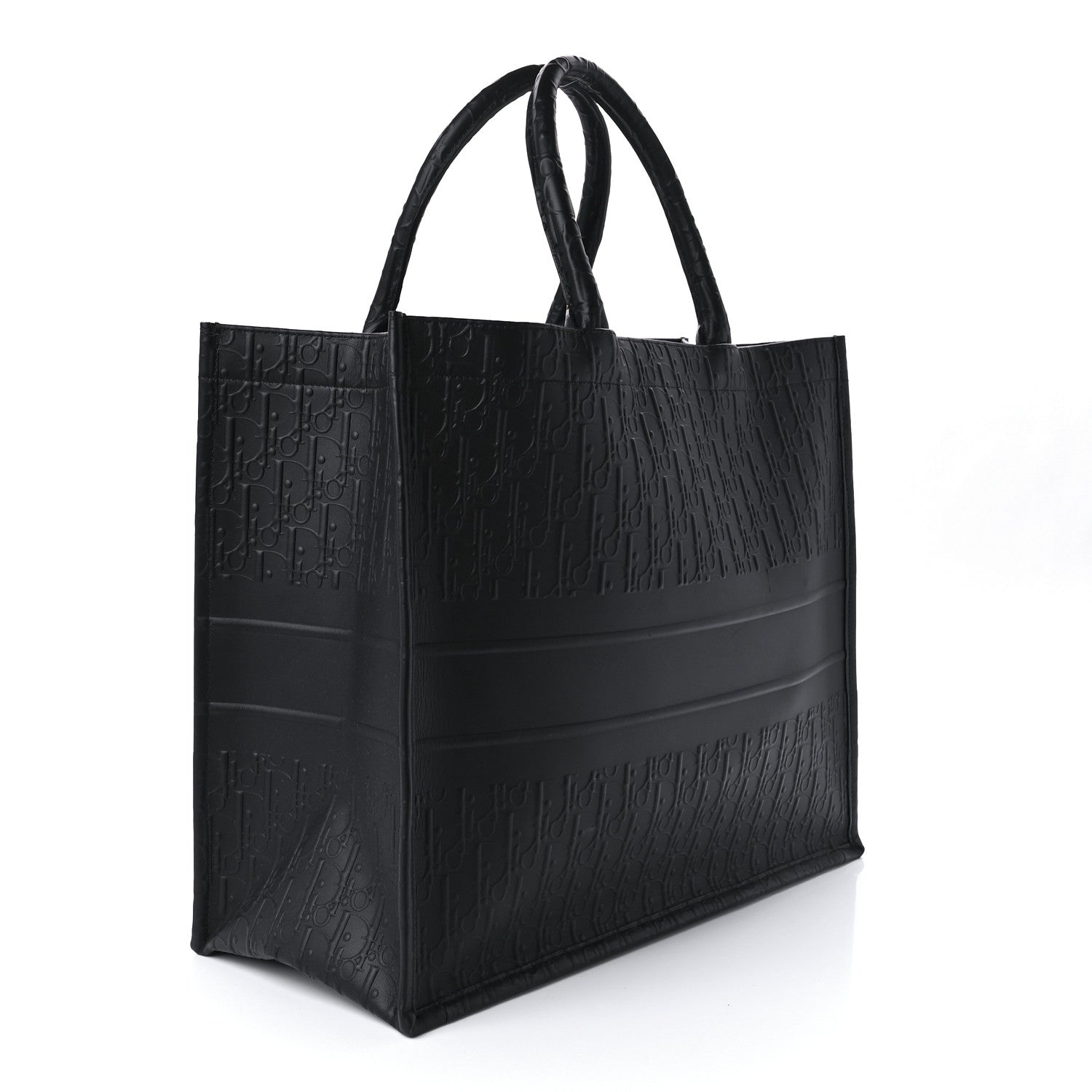 Christian Dior Oblique Calfskin Embossed Book Tote Black 3 of 9