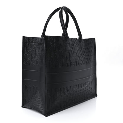 Christian Dior Oblique Calfskin Embossed Book Tote Black 3 of 9