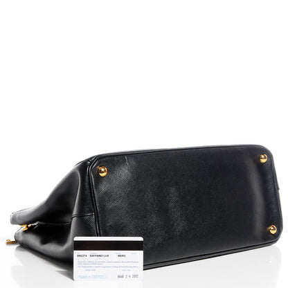 Prada Saffiano Lux Medium Double Zip Tote Nero Black 9 of 9