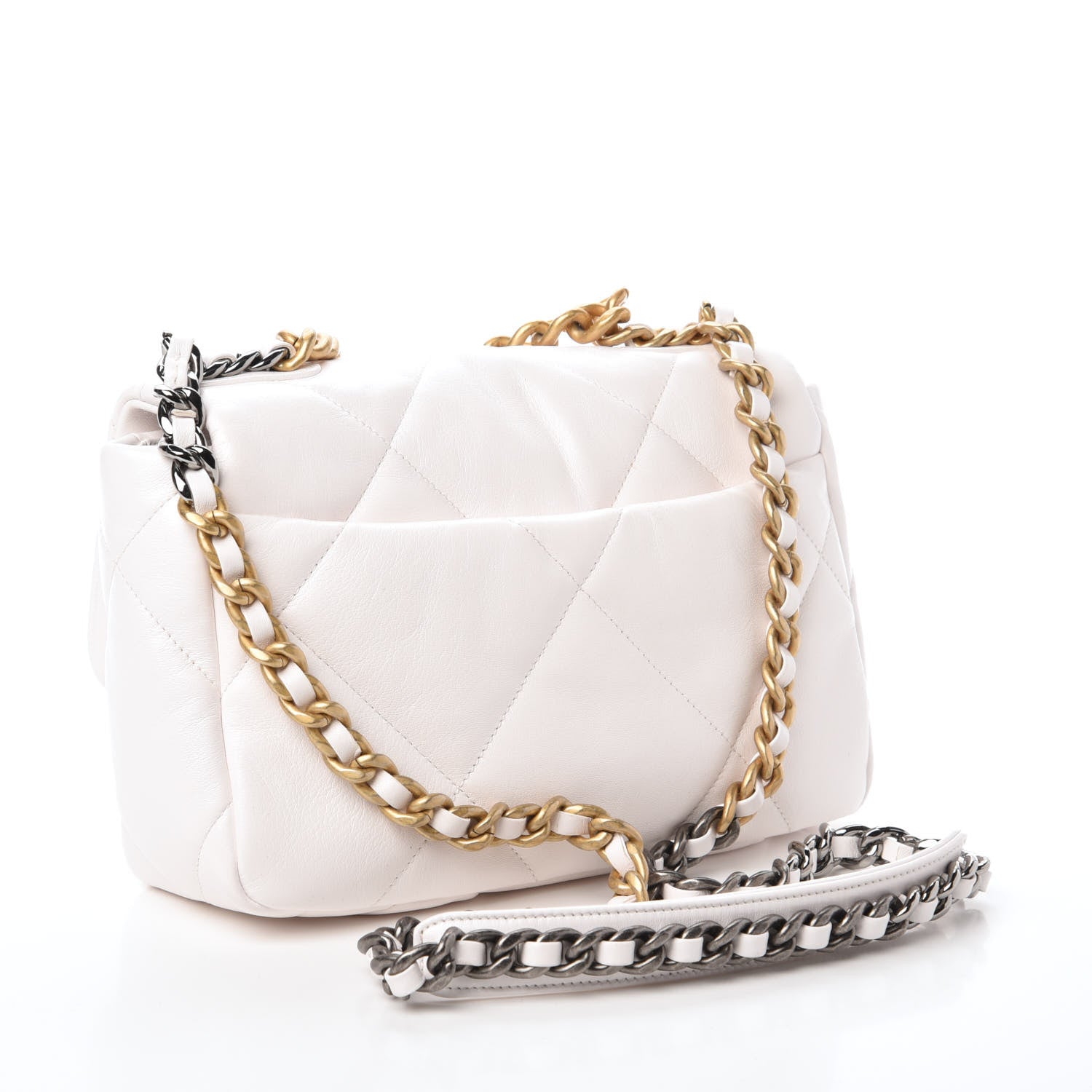 Chanel Lambskin Quilted Medium 19 Flap White 3 of 11