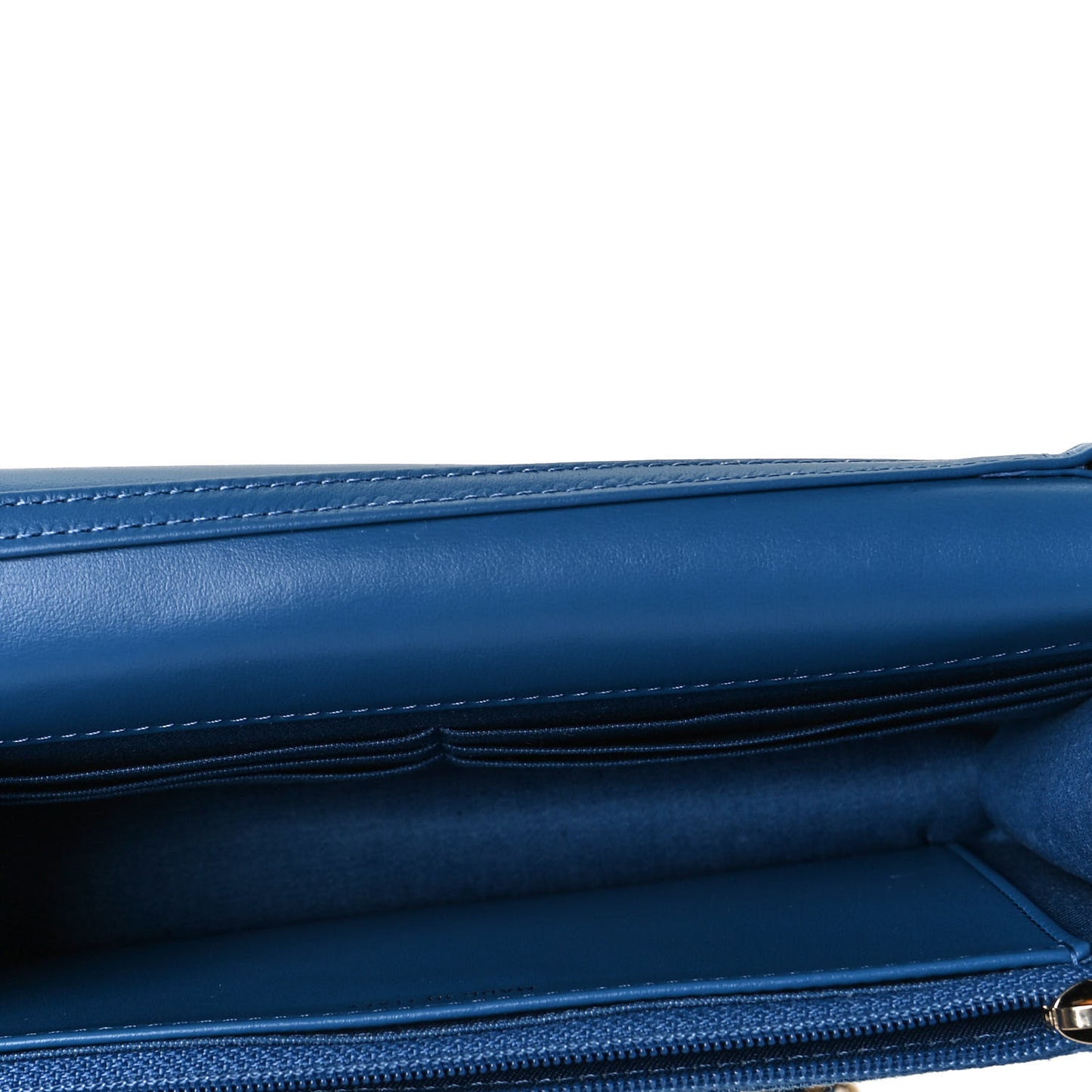 Denim Quilted CC Pearl Crush Wallet On Chain WOC Blue