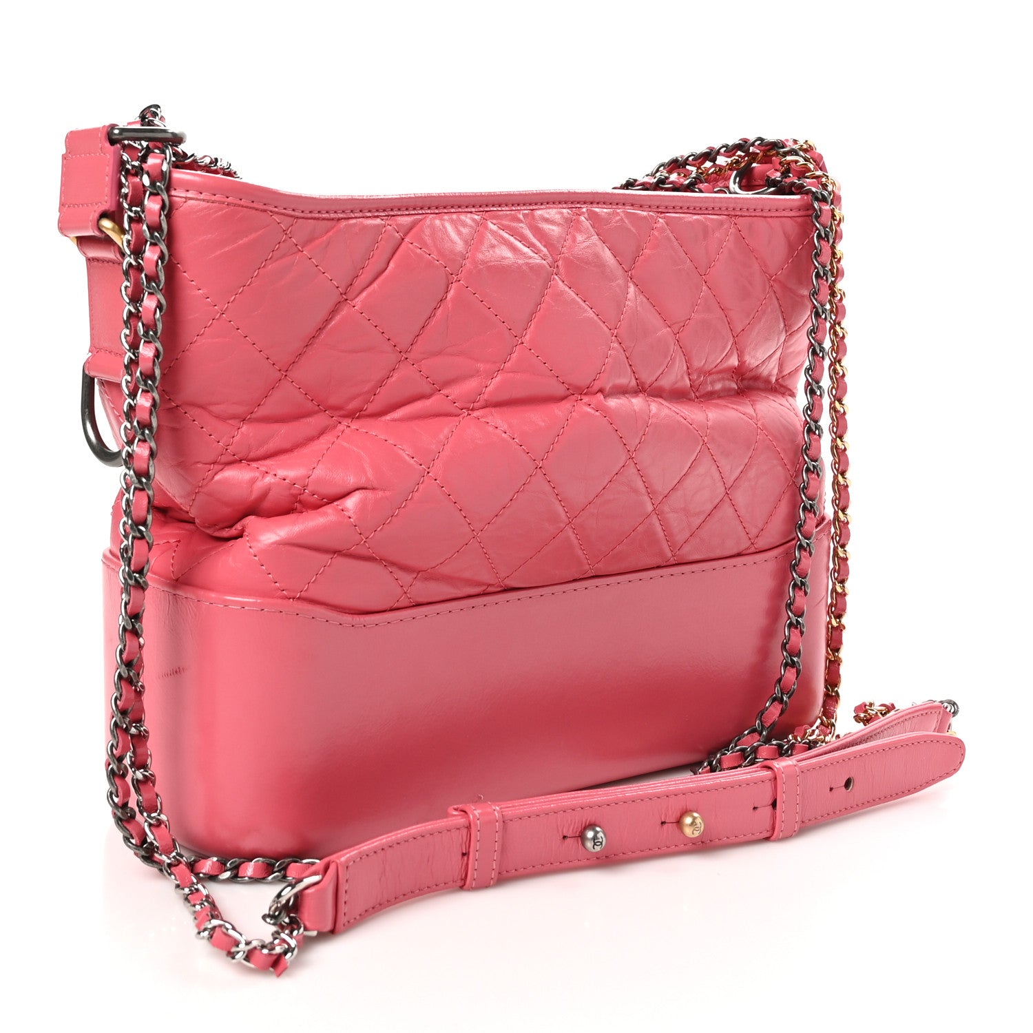 Chanel Aged Calfskin Quilted Medium Gabrielle Hobo Pink 3 of 10