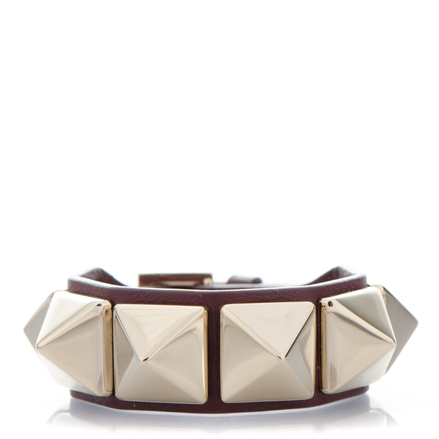 Valentino Garavani Calfskin Macro Rockstud Bracelet Rubin 1 of 6